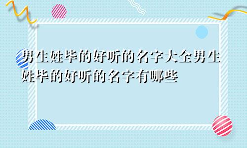 男生姓毕的好听的名字大全男生姓毕的好听的名字有哪些