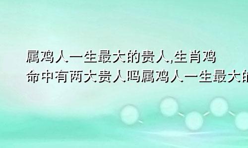 属鸡人一生最大的贵人,生肖鸡命中有两大贵人吗属鸡人一生最大的贵人,生肖鸡命中有两大贵人是什么