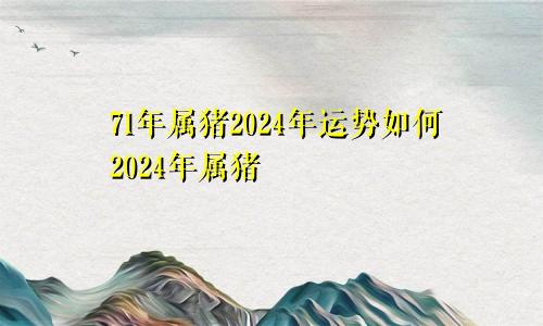 71年属猪2024年运势如何2024年属猪